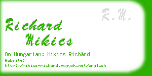 richard mikics business card